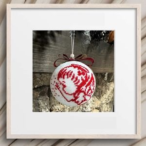 Handmade Embroidery Christmas Tree Ball Ornament Christmas Toy Holiday Gift Home